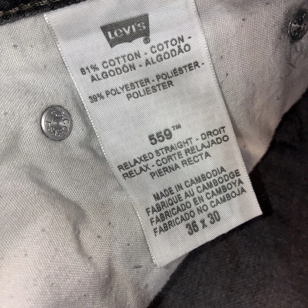 Levi’s Relaxed Straight 559 Dark Wash Jeans Men’s 36x30 Y2K - Picture 7 of 15